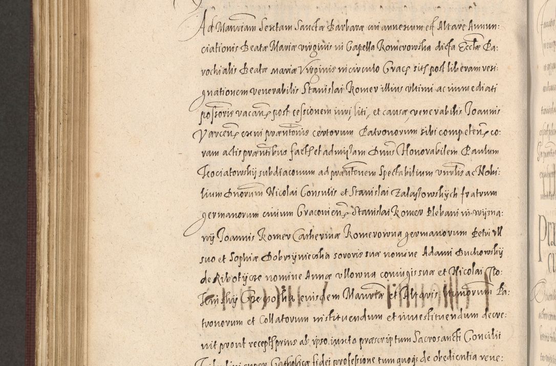 Zdjęcie nr 1012 dla obiektu archiwalnego: Acta actorum causarum obligationum institutionum, decretorum, constitutionum, quietonum, resignonum, cessionum, accaeterarum, obseruonum tam iudicialium quam extraiudicialium coram Admondo Reverendo Domino Joanne Zerzynski Canonico, Vicario in Spiritualibus et Officiali generali Cracoviensis Iudice deputati per Illustrissimum ac Reverendissimum Dominum Martinum Szyszkowski Dei et Apostolice Sedis gratia Episcopum Cracoviensis ad Annum Domini Millesimum Sexcentesimum Decimum Septimum Indicatione quindecima Pontificus SS. D. N. D. Pauli Divina providentia Papae V. foeliciter moderni anno ipsus duodecimo continuantur