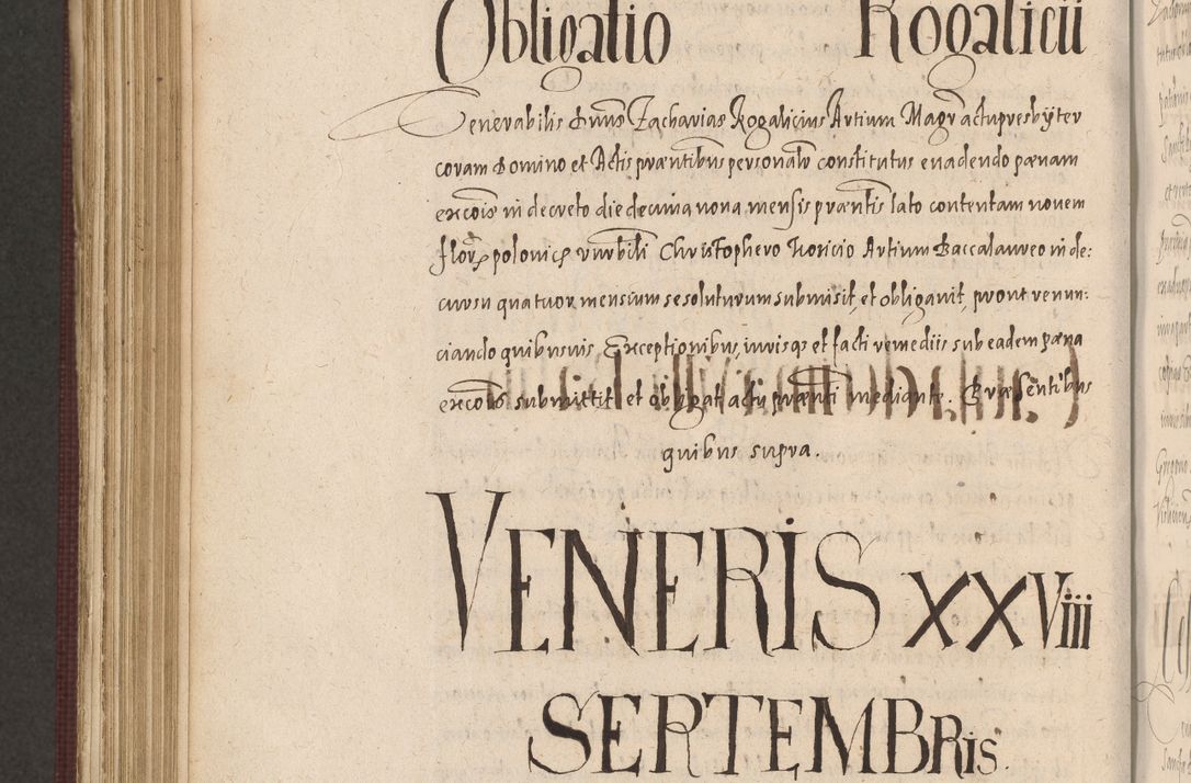 Zdjęcie nr 1010 dla obiektu archiwalnego: Acta actorum causarum obligationum institutionum, decretorum, constitutionum, quietonum, resignonum, cessionum, accaeterarum, obseruonum tam iudicialium quam extraiudicialium coram Admondo Reverendo Domino Joanne Zerzynski Canonico, Vicario in Spiritualibus et Officiali generali Cracoviensis Iudice deputati per Illustrissimum ac Reverendissimum Dominum Martinum Szyszkowski Dei et Apostolice Sedis gratia Episcopum Cracoviensis ad Annum Domini Millesimum Sexcentesimum Decimum Septimum Indicatione quindecima Pontificus SS. D. N. D. Pauli Divina providentia Papae V. foeliciter moderni anno ipsus duodecimo continuantur