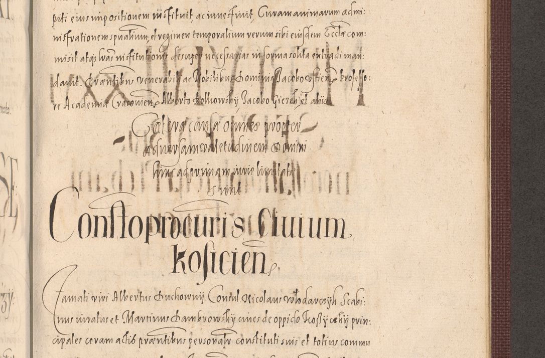Zdjęcie nr 1003 dla obiektu archiwalnego: Acta actorum causarum obligationum institutionum, decretorum, constitutionum, quietonum, resignonum, cessionum, accaeterarum, obseruonum tam iudicialium quam extraiudicialium coram Admondo Reverendo Domino Joanne Zerzynski Canonico, Vicario in Spiritualibus et Officiali generali Cracoviensis Iudice deputati per Illustrissimum ac Reverendissimum Dominum Martinum Szyszkowski Dei et Apostolice Sedis gratia Episcopum Cracoviensis ad Annum Domini Millesimum Sexcentesimum Decimum Septimum Indicatione quindecima Pontificus SS. D. N. D. Pauli Divina providentia Papae V. foeliciter moderni anno ipsus duodecimo continuantur