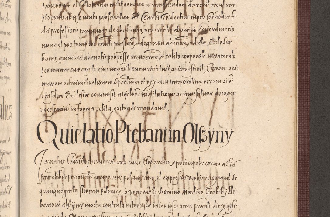 Zdjęcie nr 1001 dla obiektu archiwalnego: Acta actorum causarum obligationum institutionum, decretorum, constitutionum, quietonum, resignonum, cessionum, accaeterarum, obseruonum tam iudicialium quam extraiudicialium coram Admondo Reverendo Domino Joanne Zerzynski Canonico, Vicario in Spiritualibus et Officiali generali Cracoviensis Iudice deputati per Illustrissimum ac Reverendissimum Dominum Martinum Szyszkowski Dei et Apostolice Sedis gratia Episcopum Cracoviensis ad Annum Domini Millesimum Sexcentesimum Decimum Septimum Indicatione quindecima Pontificus SS. D. N. D. Pauli Divina providentia Papae V. foeliciter moderni anno ipsus duodecimo continuantur