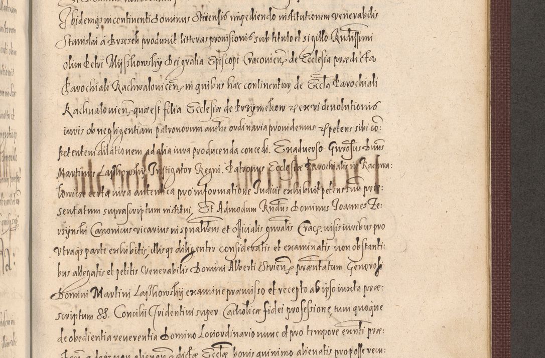Zdjęcie nr 999 dla obiektu archiwalnego: Acta actorum causarum obligationum institutionum, decretorum, constitutionum, quietonum, resignonum, cessionum, accaeterarum, obseruonum tam iudicialium quam extraiudicialium coram Admondo Reverendo Domino Joanne Zerzynski Canonico, Vicario in Spiritualibus et Officiali generali Cracoviensis Iudice deputati per Illustrissimum ac Reverendissimum Dominum Martinum Szyszkowski Dei et Apostolice Sedis gratia Episcopum Cracoviensis ad Annum Domini Millesimum Sexcentesimum Decimum Septimum Indicatione quindecima Pontificus SS. D. N. D. Pauli Divina providentia Papae V. foeliciter moderni anno ipsus duodecimo continuantur