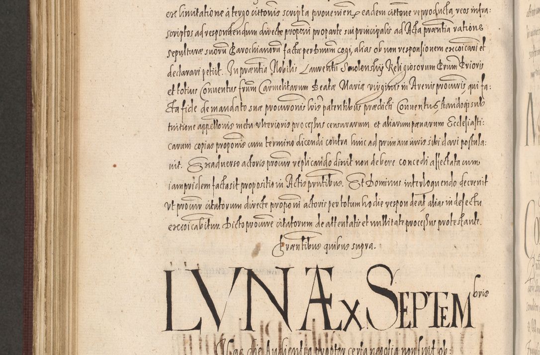 Zdjęcie nr 982 dla obiektu archiwalnego: Acta actorum causarum obligationum institutionum, decretorum, constitutionum, quietonum, resignonum, cessionum, accaeterarum, obseruonum tam iudicialium quam extraiudicialium coram Admondo Reverendo Domino Joanne Zerzynski Canonico, Vicario in Spiritualibus et Officiali generali Cracoviensis Iudice deputati per Illustrissimum ac Reverendissimum Dominum Martinum Szyszkowski Dei et Apostolice Sedis gratia Episcopum Cracoviensis ad Annum Domini Millesimum Sexcentesimum Decimum Septimum Indicatione quindecima Pontificus SS. D. N. D. Pauli Divina providentia Papae V. foeliciter moderni anno ipsus duodecimo continuantur