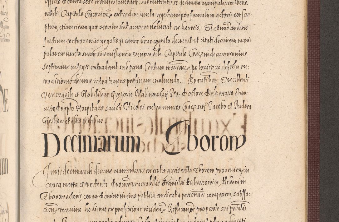 Zdjęcie nr 975 dla obiektu archiwalnego: Acta actorum causarum obligationum institutionum, decretorum, constitutionum, quietonum, resignonum, cessionum, accaeterarum, obseruonum tam iudicialium quam extraiudicialium coram Admondo Reverendo Domino Joanne Zerzynski Canonico, Vicario in Spiritualibus et Officiali generali Cracoviensis Iudice deputati per Illustrissimum ac Reverendissimum Dominum Martinum Szyszkowski Dei et Apostolice Sedis gratia Episcopum Cracoviensis ad Annum Domini Millesimum Sexcentesimum Decimum Septimum Indicatione quindecima Pontificus SS. D. N. D. Pauli Divina providentia Papae V. foeliciter moderni anno ipsus duodecimo continuantur