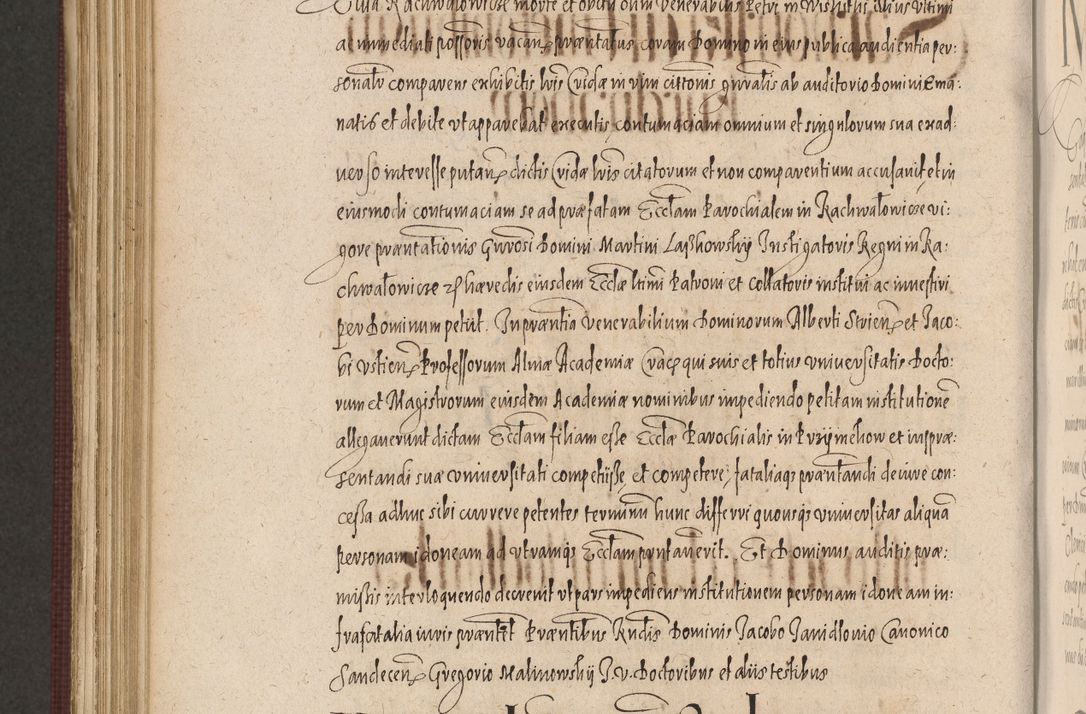 Zdjęcie nr 970 dla obiektu archiwalnego: Acta actorum causarum obligationum institutionum, decretorum, constitutionum, quietonum, resignonum, cessionum, accaeterarum, obseruonum tam iudicialium quam extraiudicialium coram Admondo Reverendo Domino Joanne Zerzynski Canonico, Vicario in Spiritualibus et Officiali generali Cracoviensis Iudice deputati per Illustrissimum ac Reverendissimum Dominum Martinum Szyszkowski Dei et Apostolice Sedis gratia Episcopum Cracoviensis ad Annum Domini Millesimum Sexcentesimum Decimum Septimum Indicatione quindecima Pontificus SS. D. N. D. Pauli Divina providentia Papae V. foeliciter moderni anno ipsus duodecimo continuantur