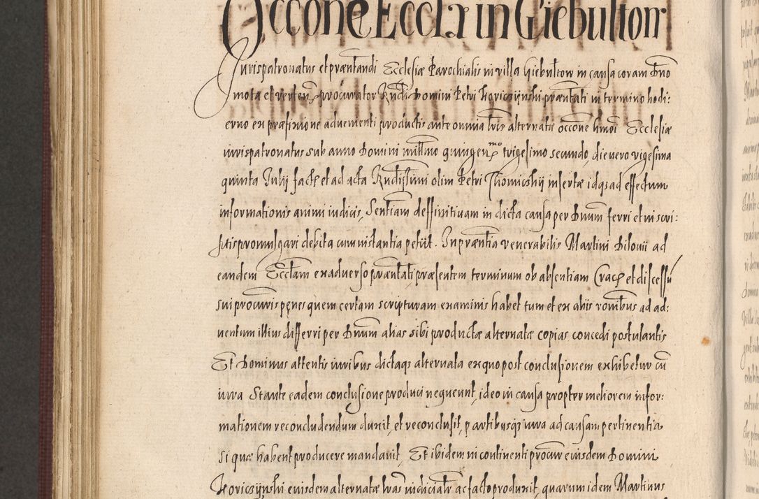 Zdjęcie nr 956 dla obiektu archiwalnego: Acta actorum causarum obligationum institutionum, decretorum, constitutionum, quietonum, resignonum, cessionum, accaeterarum, obseruonum tam iudicialium quam extraiudicialium coram Admondo Reverendo Domino Joanne Zerzynski Canonico, Vicario in Spiritualibus et Officiali generali Cracoviensis Iudice deputati per Illustrissimum ac Reverendissimum Dominum Martinum Szyszkowski Dei et Apostolice Sedis gratia Episcopum Cracoviensis ad Annum Domini Millesimum Sexcentesimum Decimum Septimum Indicatione quindecima Pontificus SS. D. N. D. Pauli Divina providentia Papae V. foeliciter moderni anno ipsus duodecimo continuantur