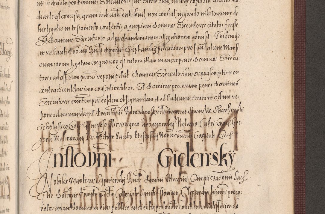 Zdjęcie nr 953 dla obiektu archiwalnego: Acta actorum causarum obligationum institutionum, decretorum, constitutionum, quietonum, resignonum, cessionum, accaeterarum, obseruonum tam iudicialium quam extraiudicialium coram Admondo Reverendo Domino Joanne Zerzynski Canonico, Vicario in Spiritualibus et Officiali generali Cracoviensis Iudice deputati per Illustrissimum ac Reverendissimum Dominum Martinum Szyszkowski Dei et Apostolice Sedis gratia Episcopum Cracoviensis ad Annum Domini Millesimum Sexcentesimum Decimum Septimum Indicatione quindecima Pontificus SS. D. N. D. Pauli Divina providentia Papae V. foeliciter moderni anno ipsus duodecimo continuantur