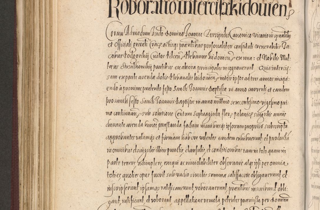 Zdjęcie nr 944 dla obiektu archiwalnego: Acta actorum causarum obligationum institutionum, decretorum, constitutionum, quietonum, resignonum, cessionum, accaeterarum, obseruonum tam iudicialium quam extraiudicialium coram Admondo Reverendo Domino Joanne Zerzynski Canonico, Vicario in Spiritualibus et Officiali generali Cracoviensis Iudice deputati per Illustrissimum ac Reverendissimum Dominum Martinum Szyszkowski Dei et Apostolice Sedis gratia Episcopum Cracoviensis ad Annum Domini Millesimum Sexcentesimum Decimum Septimum Indicatione quindecima Pontificus SS. D. N. D. Pauli Divina providentia Papae V. foeliciter moderni anno ipsus duodecimo continuantur