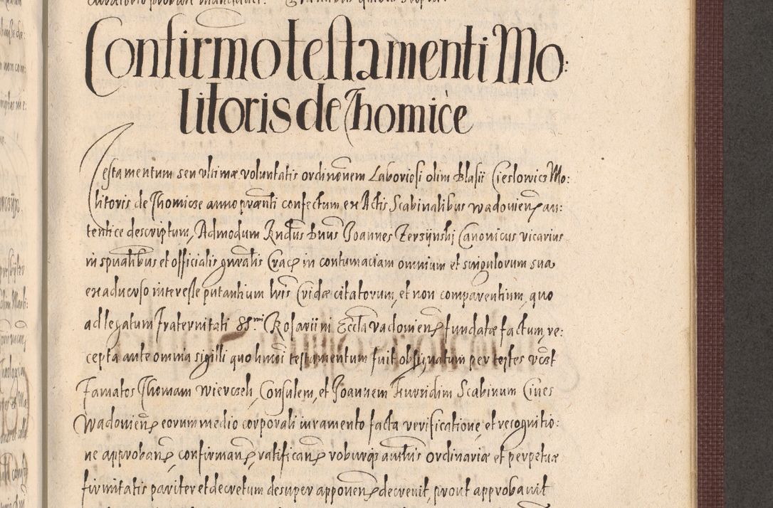 Zdjęcie nr 941 dla obiektu archiwalnego: Acta actorum causarum obligationum institutionum, decretorum, constitutionum, quietonum, resignonum, cessionum, accaeterarum, obseruonum tam iudicialium quam extraiudicialium coram Admondo Reverendo Domino Joanne Zerzynski Canonico, Vicario in Spiritualibus et Officiali generali Cracoviensis Iudice deputati per Illustrissimum ac Reverendissimum Dominum Martinum Szyszkowski Dei et Apostolice Sedis gratia Episcopum Cracoviensis ad Annum Domini Millesimum Sexcentesimum Decimum Septimum Indicatione quindecima Pontificus SS. D. N. D. Pauli Divina providentia Papae V. foeliciter moderni anno ipsus duodecimo continuantur