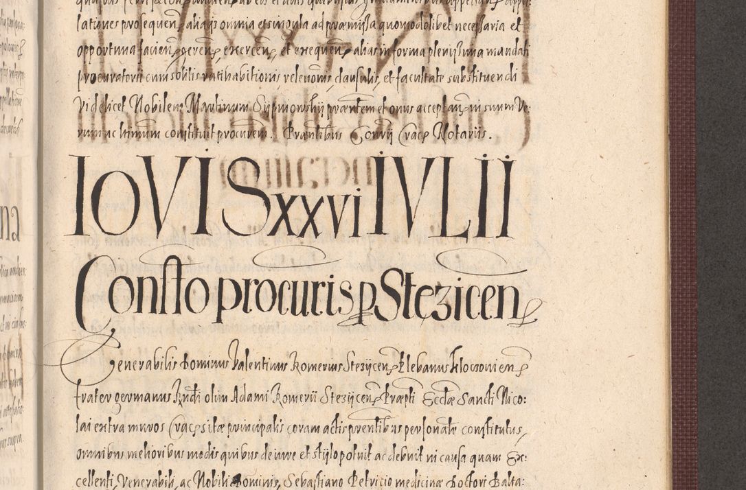 Zdjęcie nr 937 dla obiektu archiwalnego: Acta actorum causarum obligationum institutionum, decretorum, constitutionum, quietonum, resignonum, cessionum, accaeterarum, obseruonum tam iudicialium quam extraiudicialium coram Admondo Reverendo Domino Joanne Zerzynski Canonico, Vicario in Spiritualibus et Officiali generali Cracoviensis Iudice deputati per Illustrissimum ac Reverendissimum Dominum Martinum Szyszkowski Dei et Apostolice Sedis gratia Episcopum Cracoviensis ad Annum Domini Millesimum Sexcentesimum Decimum Septimum Indicatione quindecima Pontificus SS. D. N. D. Pauli Divina providentia Papae V. foeliciter moderni anno ipsus duodecimo continuantur