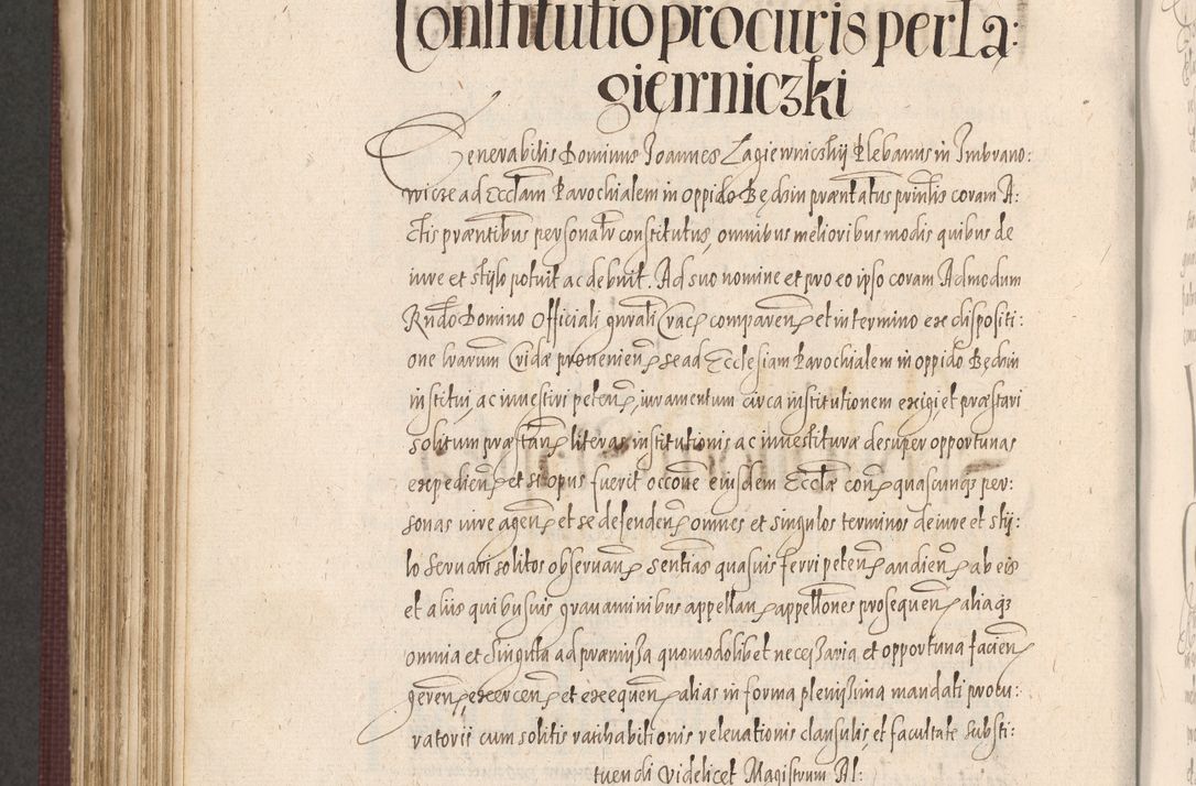 Zdjęcie nr 918 dla obiektu archiwalnego: Acta actorum causarum obligationum institutionum, decretorum, constitutionum, quietonum, resignonum, cessionum, accaeterarum, obseruonum tam iudicialium quam extraiudicialium coram Admondo Reverendo Domino Joanne Zerzynski Canonico, Vicario in Spiritualibus et Officiali generali Cracoviensis Iudice deputati per Illustrissimum ac Reverendissimum Dominum Martinum Szyszkowski Dei et Apostolice Sedis gratia Episcopum Cracoviensis ad Annum Domini Millesimum Sexcentesimum Decimum Septimum Indicatione quindecima Pontificus SS. D. N. D. Pauli Divina providentia Papae V. foeliciter moderni anno ipsus duodecimo continuantur