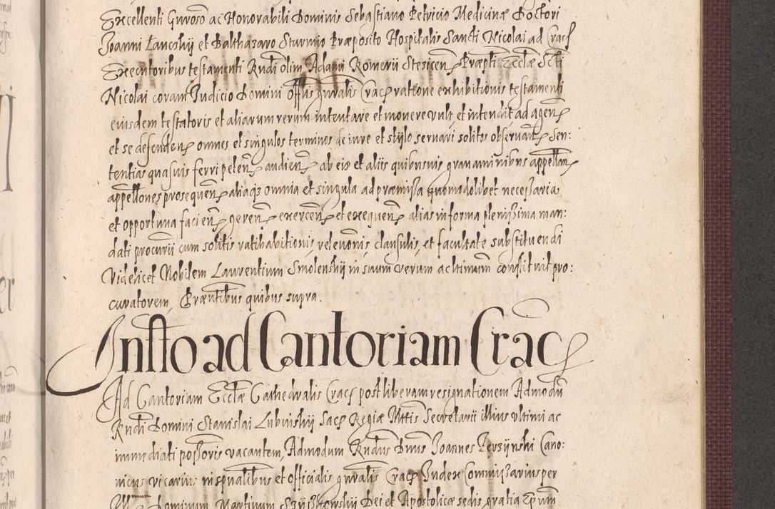 Zdjęcie nr 907 dla obiektu archiwalnego: Acta actorum causarum obligationum institutionum, decretorum, constitutionum, quietonum, resignonum, cessionum, accaeterarum, obseruonum tam iudicialium quam extraiudicialium coram Admondo Reverendo Domino Joanne Zerzynski Canonico, Vicario in Spiritualibus et Officiali generali Cracoviensis Iudice deputati per Illustrissimum ac Reverendissimum Dominum Martinum Szyszkowski Dei et Apostolice Sedis gratia Episcopum Cracoviensis ad Annum Domini Millesimum Sexcentesimum Decimum Septimum Indicatione quindecima Pontificus SS. D. N. D. Pauli Divina providentia Papae V. foeliciter moderni anno ipsus duodecimo continuantur