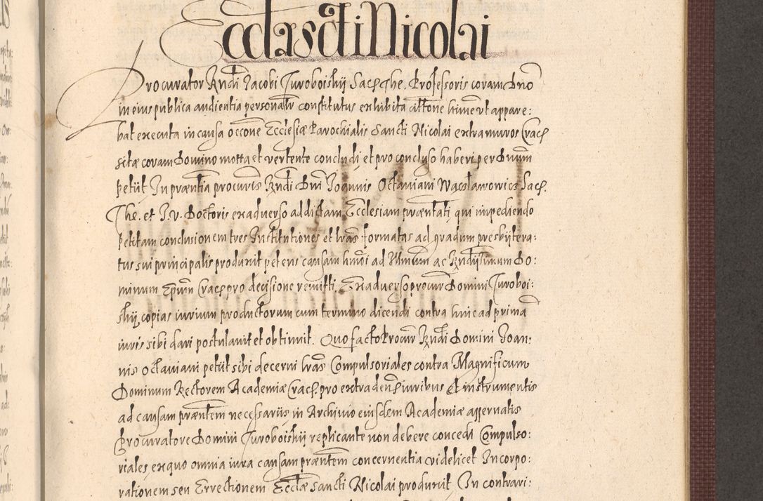 Zdjęcie nr 901 dla obiektu archiwalnego: Acta actorum causarum obligationum institutionum, decretorum, constitutionum, quietonum, resignonum, cessionum, accaeterarum, obseruonum tam iudicialium quam extraiudicialium coram Admondo Reverendo Domino Joanne Zerzynski Canonico, Vicario in Spiritualibus et Officiali generali Cracoviensis Iudice deputati per Illustrissimum ac Reverendissimum Dominum Martinum Szyszkowski Dei et Apostolice Sedis gratia Episcopum Cracoviensis ad Annum Domini Millesimum Sexcentesimum Decimum Septimum Indicatione quindecima Pontificus SS. D. N. D. Pauli Divina providentia Papae V. foeliciter moderni anno ipsus duodecimo continuantur