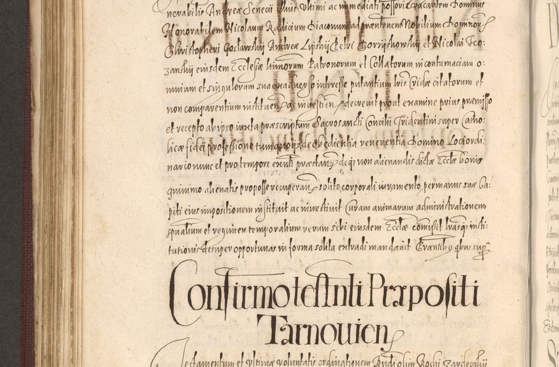 Zdjęcie nr 896 dla obiektu archiwalnego: Acta actorum causarum obligationum institutionum, decretorum, constitutionum, quietonum, resignonum, cessionum, accaeterarum, obseruonum tam iudicialium quam extraiudicialium coram Admondo Reverendo Domino Joanne Zerzynski Canonico, Vicario in Spiritualibus et Officiali generali Cracoviensis Iudice deputati per Illustrissimum ac Reverendissimum Dominum Martinum Szyszkowski Dei et Apostolice Sedis gratia Episcopum Cracoviensis ad Annum Domini Millesimum Sexcentesimum Decimum Septimum Indicatione quindecima Pontificus SS. D. N. D. Pauli Divina providentia Papae V. foeliciter moderni anno ipsus duodecimo continuantur
