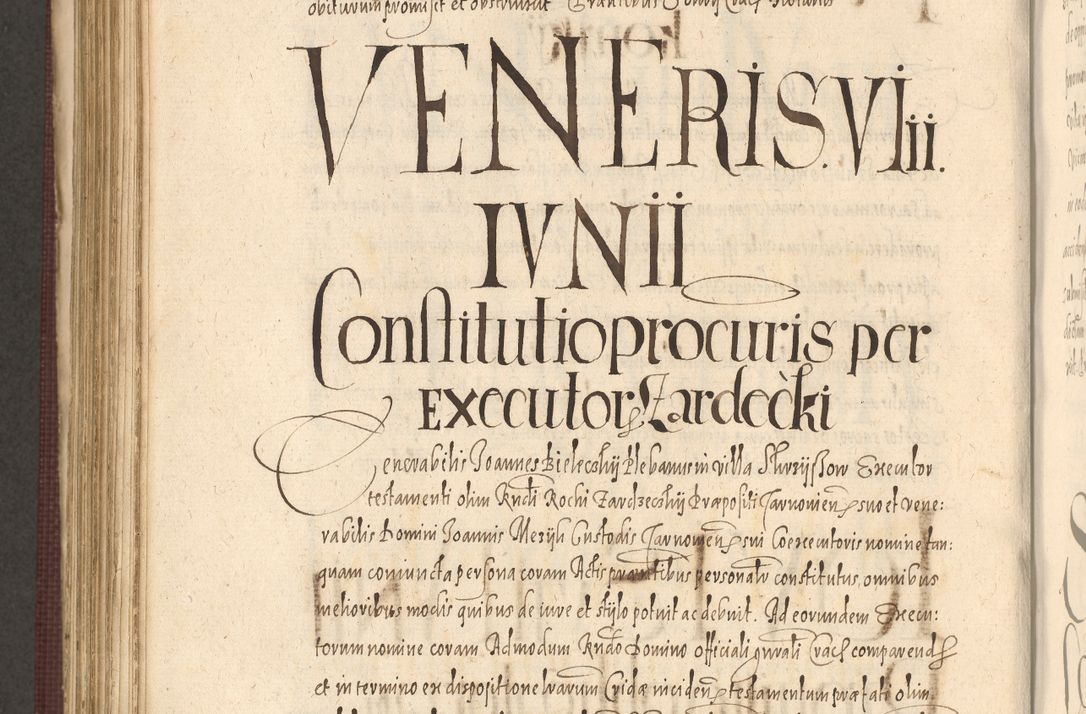 Zdjęcie nr 892 dla obiektu archiwalnego: Acta actorum causarum obligationum institutionum, decretorum, constitutionum, quietonum, resignonum, cessionum, accaeterarum, obseruonum tam iudicialium quam extraiudicialium coram Admondo Reverendo Domino Joanne Zerzynski Canonico, Vicario in Spiritualibus et Officiali generali Cracoviensis Iudice deputati per Illustrissimum ac Reverendissimum Dominum Martinum Szyszkowski Dei et Apostolice Sedis gratia Episcopum Cracoviensis ad Annum Domini Millesimum Sexcentesimum Decimum Septimum Indicatione quindecima Pontificus SS. D. N. D. Pauli Divina providentia Papae V. foeliciter moderni anno ipsus duodecimo continuantur