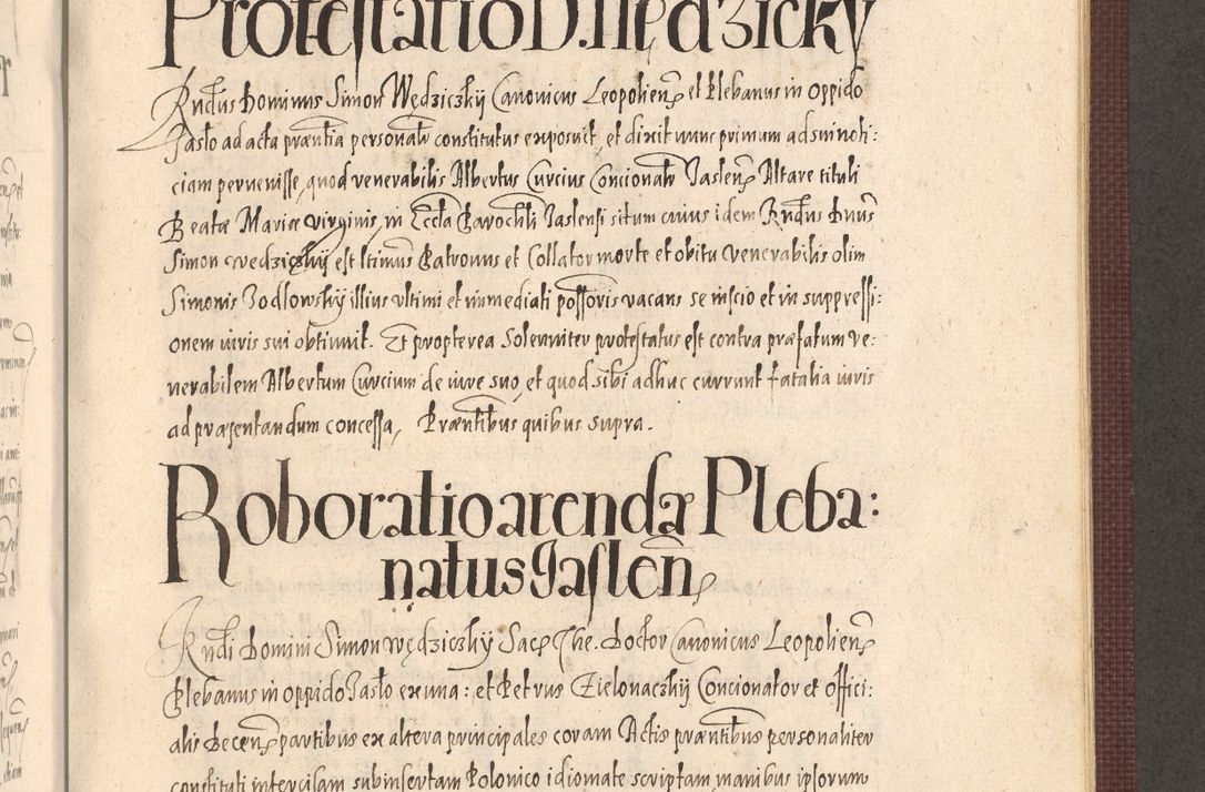 Zdjęcie nr 859 dla obiektu archiwalnego: Acta actorum causarum obligationum institutionum, decretorum, constitutionum, quietonum, resignonum, cessionum, accaeterarum, obseruonum tam iudicialium quam extraiudicialium coram Admondo Reverendo Domino Joanne Zerzynski Canonico, Vicario in Spiritualibus et Officiali generali Cracoviensis Iudice deputati per Illustrissimum ac Reverendissimum Dominum Martinum Szyszkowski Dei et Apostolice Sedis gratia Episcopum Cracoviensis ad Annum Domini Millesimum Sexcentesimum Decimum Septimum Indicatione quindecima Pontificus SS. D. N. D. Pauli Divina providentia Papae V. foeliciter moderni anno ipsus duodecimo continuantur
