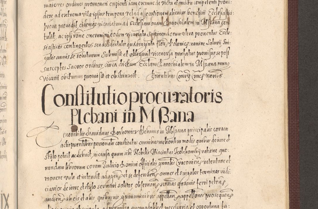 Zdjęcie nr 857 dla obiektu archiwalnego: Acta actorum causarum obligationum institutionum, decretorum, constitutionum, quietonum, resignonum, cessionum, accaeterarum, obseruonum tam iudicialium quam extraiudicialium coram Admondo Reverendo Domino Joanne Zerzynski Canonico, Vicario in Spiritualibus et Officiali generali Cracoviensis Iudice deputati per Illustrissimum ac Reverendissimum Dominum Martinum Szyszkowski Dei et Apostolice Sedis gratia Episcopum Cracoviensis ad Annum Domini Millesimum Sexcentesimum Decimum Septimum Indicatione quindecima Pontificus SS. D. N. D. Pauli Divina providentia Papae V. foeliciter moderni anno ipsus duodecimo continuantur