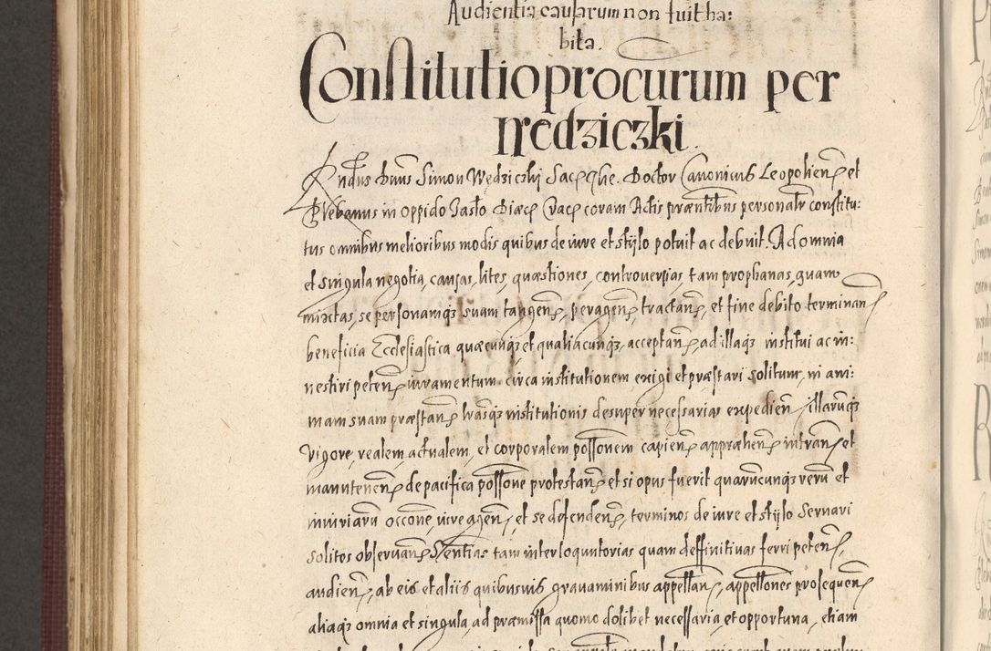 Zdjęcie nr 858 dla obiektu archiwalnego: Acta actorum causarum obligationum institutionum, decretorum, constitutionum, quietonum, resignonum, cessionum, accaeterarum, obseruonum tam iudicialium quam extraiudicialium coram Admondo Reverendo Domino Joanne Zerzynski Canonico, Vicario in Spiritualibus et Officiali generali Cracoviensis Iudice deputati per Illustrissimum ac Reverendissimum Dominum Martinum Szyszkowski Dei et Apostolice Sedis gratia Episcopum Cracoviensis ad Annum Domini Millesimum Sexcentesimum Decimum Septimum Indicatione quindecima Pontificus SS. D. N. D. Pauli Divina providentia Papae V. foeliciter moderni anno ipsus duodecimo continuantur