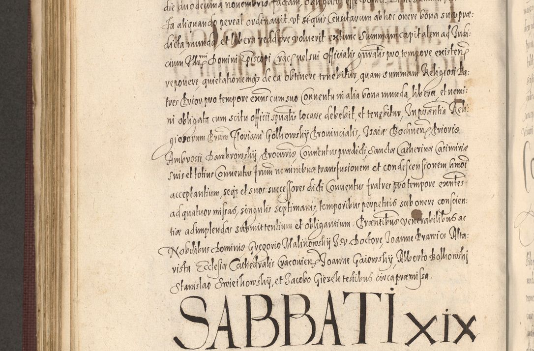 Zdjęcie nr 856 dla obiektu archiwalnego: Acta actorum causarum obligationum institutionum, decretorum, constitutionum, quietonum, resignonum, cessionum, accaeterarum, obseruonum tam iudicialium quam extraiudicialium coram Admondo Reverendo Domino Joanne Zerzynski Canonico, Vicario in Spiritualibus et Officiali generali Cracoviensis Iudice deputati per Illustrissimum ac Reverendissimum Dominum Martinum Szyszkowski Dei et Apostolice Sedis gratia Episcopum Cracoviensis ad Annum Domini Millesimum Sexcentesimum Decimum Septimum Indicatione quindecima Pontificus SS. D. N. D. Pauli Divina providentia Papae V. foeliciter moderni anno ipsus duodecimo continuantur
