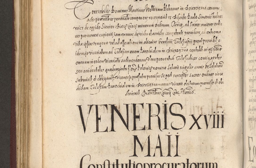 Zdjęcie nr 852 dla obiektu archiwalnego: Acta actorum causarum obligationum institutionum, decretorum, constitutionum, quietonum, resignonum, cessionum, accaeterarum, obseruonum tam iudicialium quam extraiudicialium coram Admondo Reverendo Domino Joanne Zerzynski Canonico, Vicario in Spiritualibus et Officiali generali Cracoviensis Iudice deputati per Illustrissimum ac Reverendissimum Dominum Martinum Szyszkowski Dei et Apostolice Sedis gratia Episcopum Cracoviensis ad Annum Domini Millesimum Sexcentesimum Decimum Septimum Indicatione quindecima Pontificus SS. D. N. D. Pauli Divina providentia Papae V. foeliciter moderni anno ipsus duodecimo continuantur
