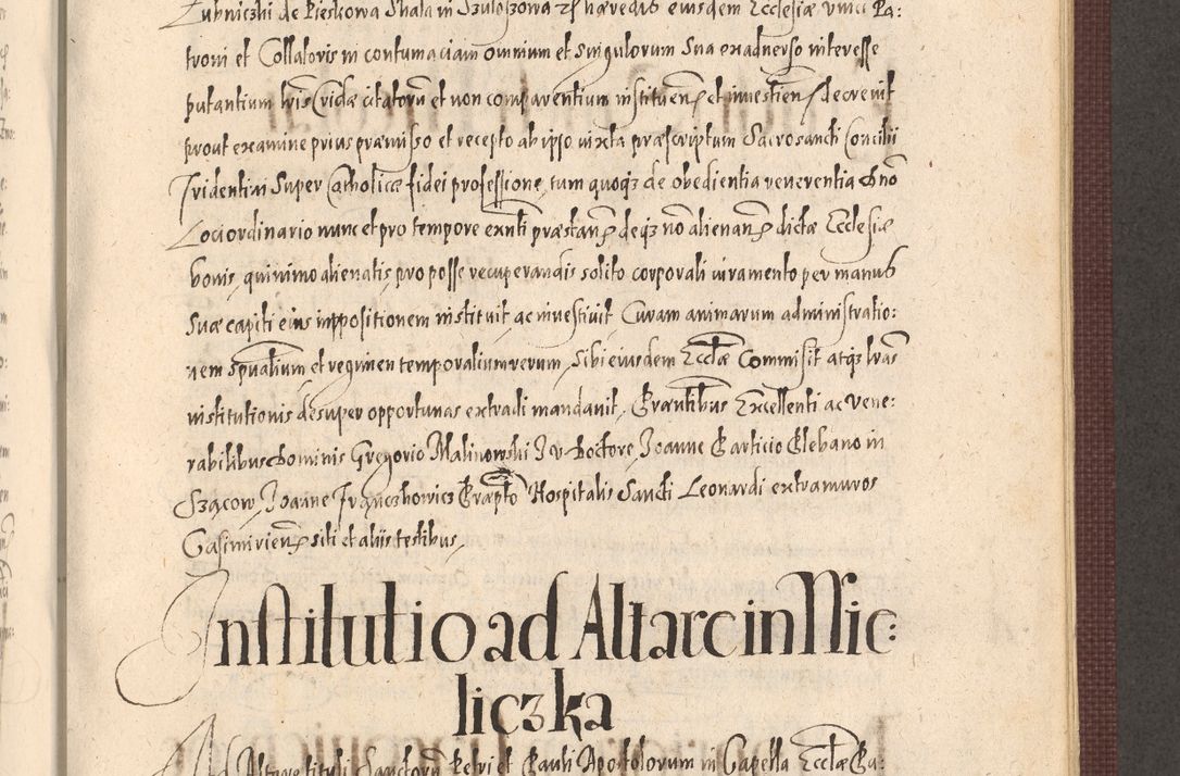 Zdjęcie nr 847 dla obiektu archiwalnego: Acta actorum causarum obligationum institutionum, decretorum, constitutionum, quietonum, resignonum, cessionum, accaeterarum, obseruonum tam iudicialium quam extraiudicialium coram Admondo Reverendo Domino Joanne Zerzynski Canonico, Vicario in Spiritualibus et Officiali generali Cracoviensis Iudice deputati per Illustrissimum ac Reverendissimum Dominum Martinum Szyszkowski Dei et Apostolice Sedis gratia Episcopum Cracoviensis ad Annum Domini Millesimum Sexcentesimum Decimum Septimum Indicatione quindecima Pontificus SS. D. N. D. Pauli Divina providentia Papae V. foeliciter moderni anno ipsus duodecimo continuantur