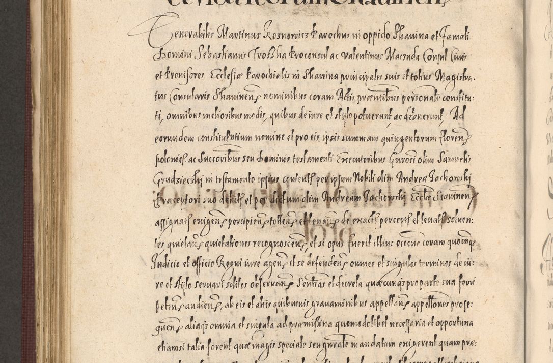 Zdjęcie nr 832 dla obiektu archiwalnego: Acta actorum causarum obligationum institutionum, decretorum, constitutionum, quietonum, resignonum, cessionum, accaeterarum, obseruonum tam iudicialium quam extraiudicialium coram Admondo Reverendo Domino Joanne Zerzynski Canonico, Vicario in Spiritualibus et Officiali generali Cracoviensis Iudice deputati per Illustrissimum ac Reverendissimum Dominum Martinum Szyszkowski Dei et Apostolice Sedis gratia Episcopum Cracoviensis ad Annum Domini Millesimum Sexcentesimum Decimum Septimum Indicatione quindecima Pontificus SS. D. N. D. Pauli Divina providentia Papae V. foeliciter moderni anno ipsus duodecimo continuantur