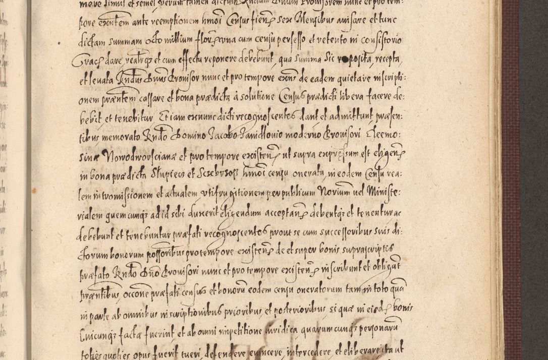 Zdjęcie nr 829 dla obiektu archiwalnego: Acta actorum causarum obligationum institutionum, decretorum, constitutionum, quietonum, resignonum, cessionum, accaeterarum, obseruonum tam iudicialium quam extraiudicialium coram Admondo Reverendo Domino Joanne Zerzynski Canonico, Vicario in Spiritualibus et Officiali generali Cracoviensis Iudice deputati per Illustrissimum ac Reverendissimum Dominum Martinum Szyszkowski Dei et Apostolice Sedis gratia Episcopum Cracoviensis ad Annum Domini Millesimum Sexcentesimum Decimum Septimum Indicatione quindecima Pontificus SS. D. N. D. Pauli Divina providentia Papae V. foeliciter moderni anno ipsus duodecimo continuantur