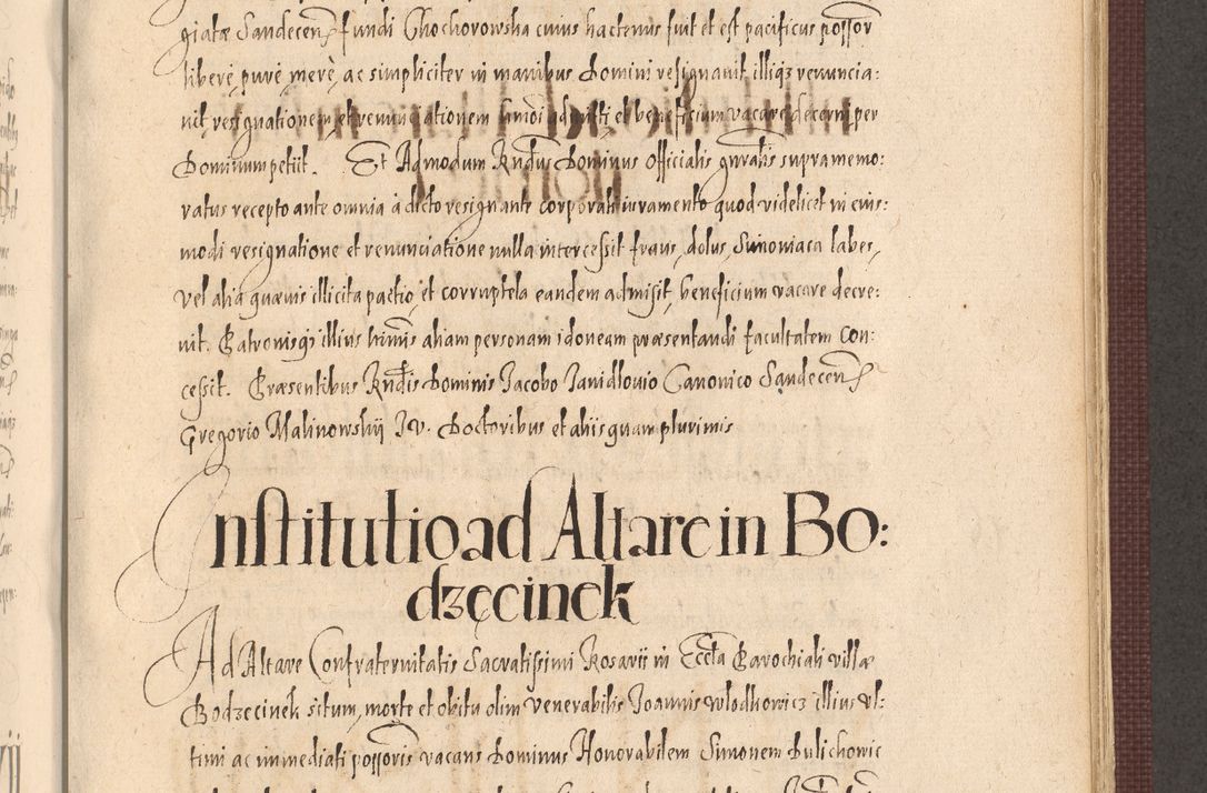 Zdjęcie nr 817 dla obiektu archiwalnego: Acta actorum causarum obligationum institutionum, decretorum, constitutionum, quietonum, resignonum, cessionum, accaeterarum, obseruonum tam iudicialium quam extraiudicialium coram Admondo Reverendo Domino Joanne Zerzynski Canonico, Vicario in Spiritualibus et Officiali generali Cracoviensis Iudice deputati per Illustrissimum ac Reverendissimum Dominum Martinum Szyszkowski Dei et Apostolice Sedis gratia Episcopum Cracoviensis ad Annum Domini Millesimum Sexcentesimum Decimum Septimum Indicatione quindecima Pontificus SS. D. N. D. Pauli Divina providentia Papae V. foeliciter moderni anno ipsus duodecimo continuantur