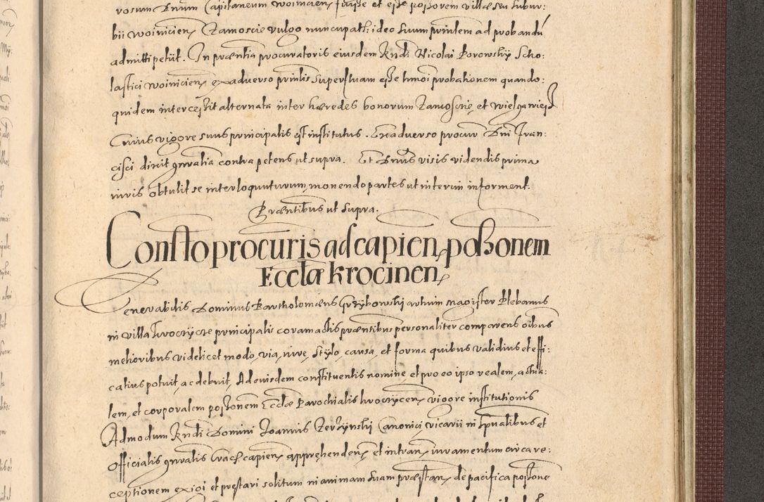 Zdjęcie nr 1301 dla obiektu archiwalnego: Acta actorum causarum obligationum institutionum, decretorum, constitutionum, quietonum, resignonum, cessionum, accaeterarum, obseruonum tam iudicialium quam extraiudicialium coram Admondo Reverendo Domino Joanne Zerzynski Canonico, Vicario in Spiritualibus et Officiali generali Cracoviensis Iudice deputati per Illustrissimum ac Reverendissimum Dominum Martinum Szyszkowski Dei et Apostolice Sedis gratia Episcopum Cracoviensis ad Annum Domini Millesimum Sexcentesimum Decimum Septimum Indicatione quindecima Pontificus SS. D. N. D. Pauli Divina providentia Papae V. foeliciter moderni anno ipsus duodecimo continuantur