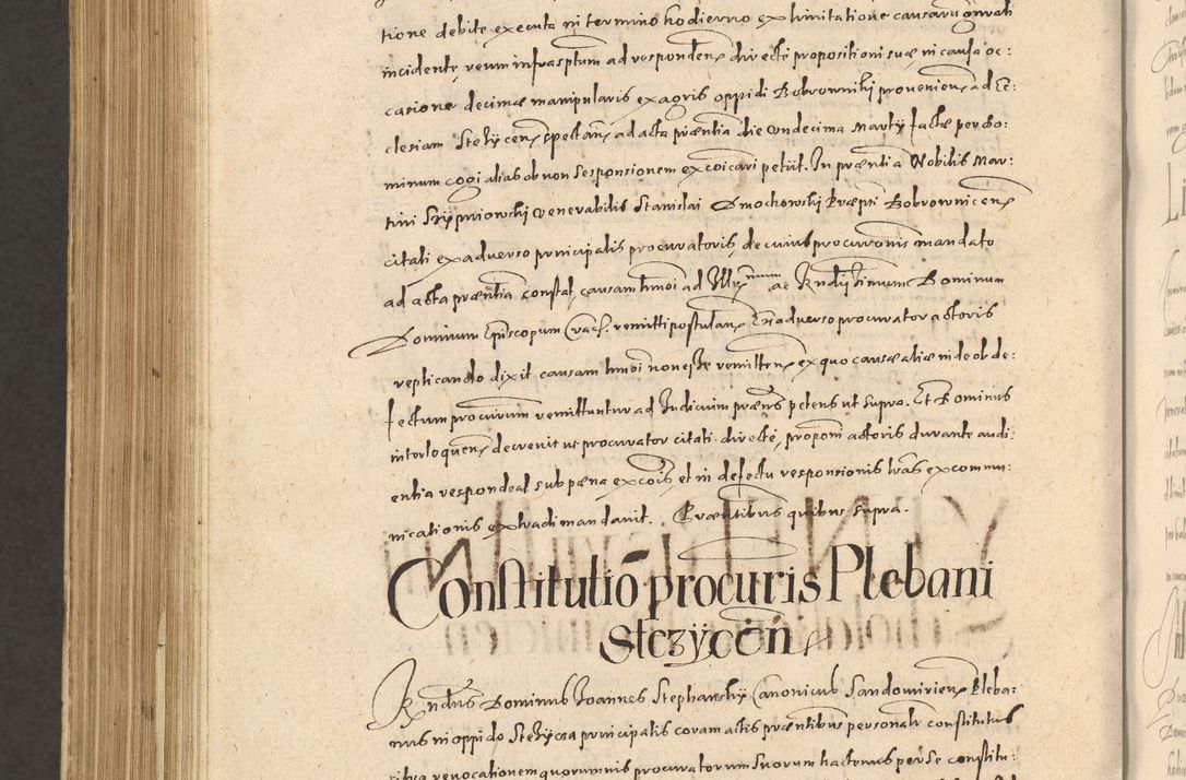 Zdjęcie nr 1290 dla obiektu archiwalnego: Acta actorum causarum obligationum institutionum, decretorum, constitutionum, quietonum, resignonum, cessionum, accaeterarum, obseruonum tam iudicialium quam extraiudicialium coram Admondo Reverendo Domino Joanne Zerzynski Canonico, Vicario in Spiritualibus et Officiali generali Cracoviensis Iudice deputati per Illustrissimum ac Reverendissimum Dominum Martinum Szyszkowski Dei et Apostolice Sedis gratia Episcopum Cracoviensis ad Annum Domini Millesimum Sexcentesimum Decimum Septimum Indicatione quindecima Pontificus SS. D. N. D. Pauli Divina providentia Papae V. foeliciter moderni anno ipsus duodecimo continuantur