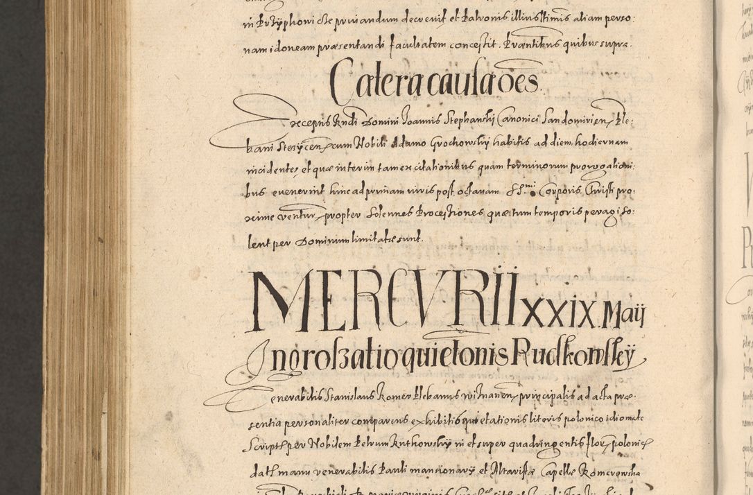 Zdjęcie nr 1286 dla obiektu archiwalnego: Acta actorum causarum obligationum institutionum, decretorum, constitutionum, quietonum, resignonum, cessionum, accaeterarum, obseruonum tam iudicialium quam extraiudicialium coram Admondo Reverendo Domino Joanne Zerzynski Canonico, Vicario in Spiritualibus et Officiali generali Cracoviensis Iudice deputati per Illustrissimum ac Reverendissimum Dominum Martinum Szyszkowski Dei et Apostolice Sedis gratia Episcopum Cracoviensis ad Annum Domini Millesimum Sexcentesimum Decimum Septimum Indicatione quindecima Pontificus SS. D. N. D. Pauli Divina providentia Papae V. foeliciter moderni anno ipsus duodecimo continuantur