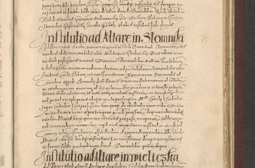 Zdjęcie nr 1271 dla obiektu archiwalnego: Acta actorum causarum obligationum institutionum, decretorum, constitutionum, quietonum, resignonum, cessionum, accaeterarum, obseruonum tam iudicialium quam extraiudicialium coram Admondo Reverendo Domino Joanne Zerzynski Canonico, Vicario in Spiritualibus et Officiali generali Cracoviensis Iudice deputati per Illustrissimum ac Reverendissimum Dominum Martinum Szyszkowski Dei et Apostolice Sedis gratia Episcopum Cracoviensis ad Annum Domini Millesimum Sexcentesimum Decimum Septimum Indicatione quindecima Pontificus SS. D. N. D. Pauli Divina providentia Papae V. foeliciter moderni anno ipsus duodecimo continuantur