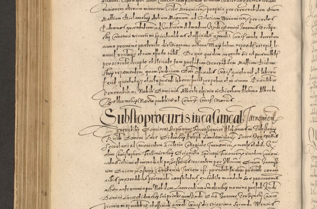 Zdjęcie nr 1226 dla obiektu archiwalnego: Acta actorum causarum obligationum institutionum, decretorum, constitutionum, quietonum, resignonum, cessionum, accaeterarum, obseruonum tam iudicialium quam extraiudicialium coram Admondo Reverendo Domino Joanne Zerzynski Canonico, Vicario in Spiritualibus et Officiali generali Cracoviensis Iudice deputati per Illustrissimum ac Reverendissimum Dominum Martinum Szyszkowski Dei et Apostolice Sedis gratia Episcopum Cracoviensis ad Annum Domini Millesimum Sexcentesimum Decimum Septimum Indicatione quindecima Pontificus SS. D. N. D. Pauli Divina providentia Papae V. foeliciter moderni anno ipsus duodecimo continuantur
