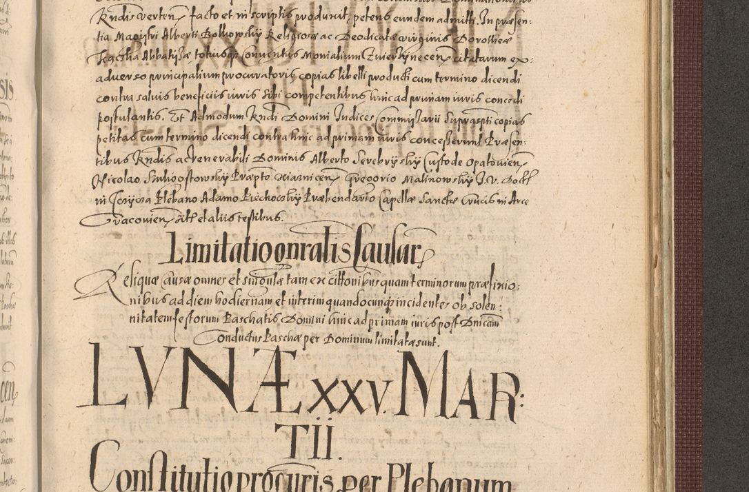 Zdjęcie nr 1219 dla obiektu archiwalnego: Acta actorum causarum obligationum institutionum, decretorum, constitutionum, quietonum, resignonum, cessionum, accaeterarum, obseruonum tam iudicialium quam extraiudicialium coram Admondo Reverendo Domino Joanne Zerzynski Canonico, Vicario in Spiritualibus et Officiali generali Cracoviensis Iudice deputati per Illustrissimum ac Reverendissimum Dominum Martinum Szyszkowski Dei et Apostolice Sedis gratia Episcopum Cracoviensis ad Annum Domini Millesimum Sexcentesimum Decimum Septimum Indicatione quindecima Pontificus SS. D. N. D. Pauli Divina providentia Papae V. foeliciter moderni anno ipsus duodecimo continuantur
