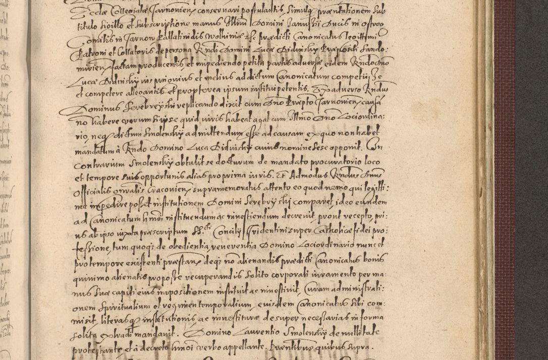 Zdjęcie nr 1215 dla obiektu archiwalnego: Acta actorum causarum obligationum institutionum, decretorum, constitutionum, quietonum, resignonum, cessionum, accaeterarum, obseruonum tam iudicialium quam extraiudicialium coram Admondo Reverendo Domino Joanne Zerzynski Canonico, Vicario in Spiritualibus et Officiali generali Cracoviensis Iudice deputati per Illustrissimum ac Reverendissimum Dominum Martinum Szyszkowski Dei et Apostolice Sedis gratia Episcopum Cracoviensis ad Annum Domini Millesimum Sexcentesimum Decimum Septimum Indicatione quindecima Pontificus SS. D. N. D. Pauli Divina providentia Papae V. foeliciter moderni anno ipsus duodecimo continuantur
