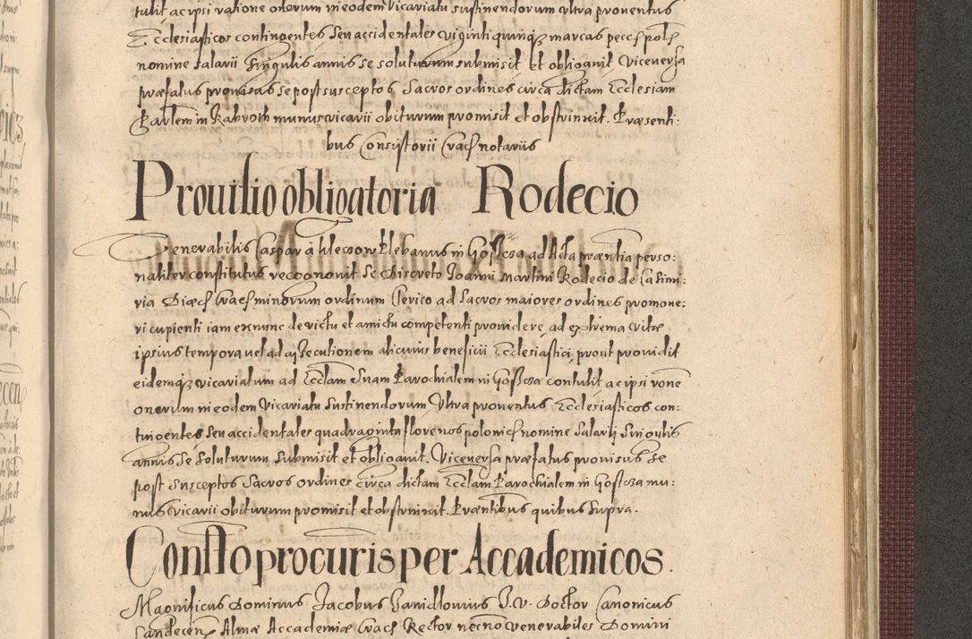 Zdjęcie nr 1211 dla obiektu archiwalnego: Acta actorum causarum obligationum institutionum, decretorum, constitutionum, quietonum, resignonum, cessionum, accaeterarum, obseruonum tam iudicialium quam extraiudicialium coram Admondo Reverendo Domino Joanne Zerzynski Canonico, Vicario in Spiritualibus et Officiali generali Cracoviensis Iudice deputati per Illustrissimum ac Reverendissimum Dominum Martinum Szyszkowski Dei et Apostolice Sedis gratia Episcopum Cracoviensis ad Annum Domini Millesimum Sexcentesimum Decimum Septimum Indicatione quindecima Pontificus SS. D. N. D. Pauli Divina providentia Papae V. foeliciter moderni anno ipsus duodecimo continuantur
