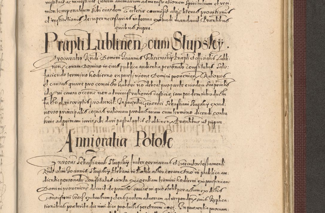 Zdjęcie nr 1209 dla obiektu archiwalnego: Acta actorum causarum obligationum institutionum, decretorum, constitutionum, quietonum, resignonum, cessionum, accaeterarum, obseruonum tam iudicialium quam extraiudicialium coram Admondo Reverendo Domino Joanne Zerzynski Canonico, Vicario in Spiritualibus et Officiali generali Cracoviensis Iudice deputati per Illustrissimum ac Reverendissimum Dominum Martinum Szyszkowski Dei et Apostolice Sedis gratia Episcopum Cracoviensis ad Annum Domini Millesimum Sexcentesimum Decimum Septimum Indicatione quindecima Pontificus SS. D. N. D. Pauli Divina providentia Papae V. foeliciter moderni anno ipsus duodecimo continuantur