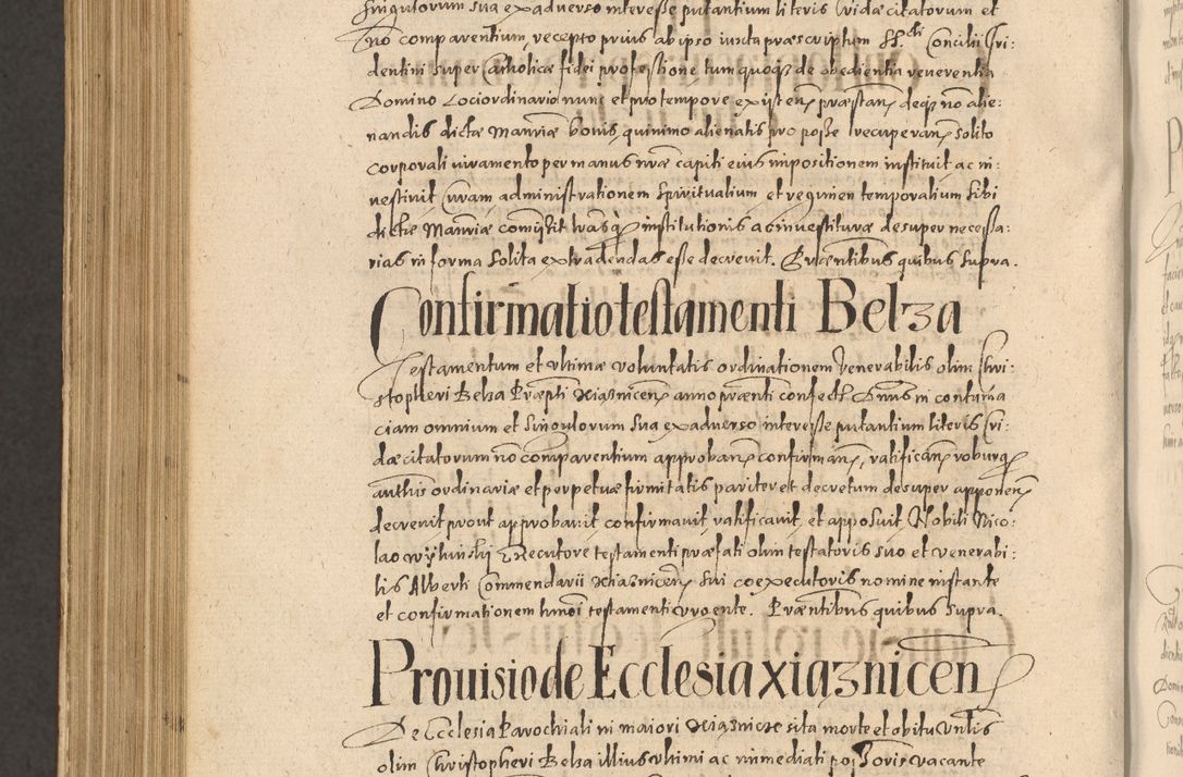 Zdjęcie nr 1208 dla obiektu archiwalnego: Acta actorum causarum obligationum institutionum, decretorum, constitutionum, quietonum, resignonum, cessionum, accaeterarum, obseruonum tam iudicialium quam extraiudicialium coram Admondo Reverendo Domino Joanne Zerzynski Canonico, Vicario in Spiritualibus et Officiali generali Cracoviensis Iudice deputati per Illustrissimum ac Reverendissimum Dominum Martinum Szyszkowski Dei et Apostolice Sedis gratia Episcopum Cracoviensis ad Annum Domini Millesimum Sexcentesimum Decimum Septimum Indicatione quindecima Pontificus SS. D. N. D. Pauli Divina providentia Papae V. foeliciter moderni anno ipsus duodecimo continuantur