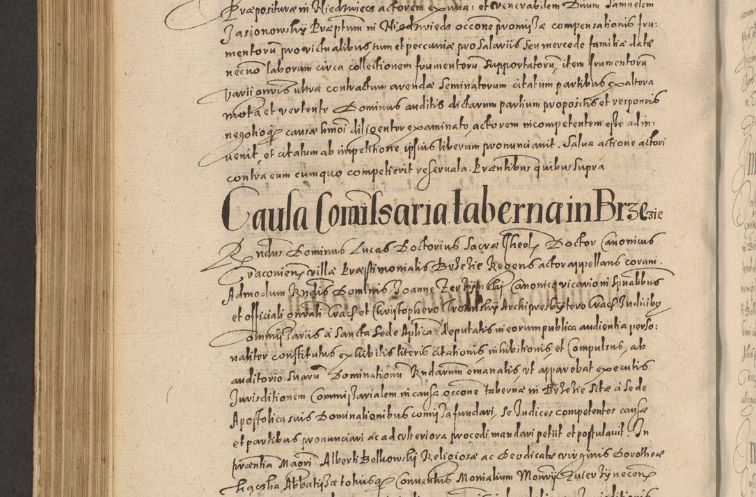 Zdjęcie nr 1190 dla obiektu archiwalnego: Acta actorum causarum obligationum institutionum, decretorum, constitutionum, quietonum, resignonum, cessionum, accaeterarum, obseruonum tam iudicialium quam extraiudicialium coram Admondo Reverendo Domino Joanne Zerzynski Canonico, Vicario in Spiritualibus et Officiali generali Cracoviensis Iudice deputati per Illustrissimum ac Reverendissimum Dominum Martinum Szyszkowski Dei et Apostolice Sedis gratia Episcopum Cracoviensis ad Annum Domini Millesimum Sexcentesimum Decimum Septimum Indicatione quindecima Pontificus SS. D. N. D. Pauli Divina providentia Papae V. foeliciter moderni anno ipsus duodecimo continuantur