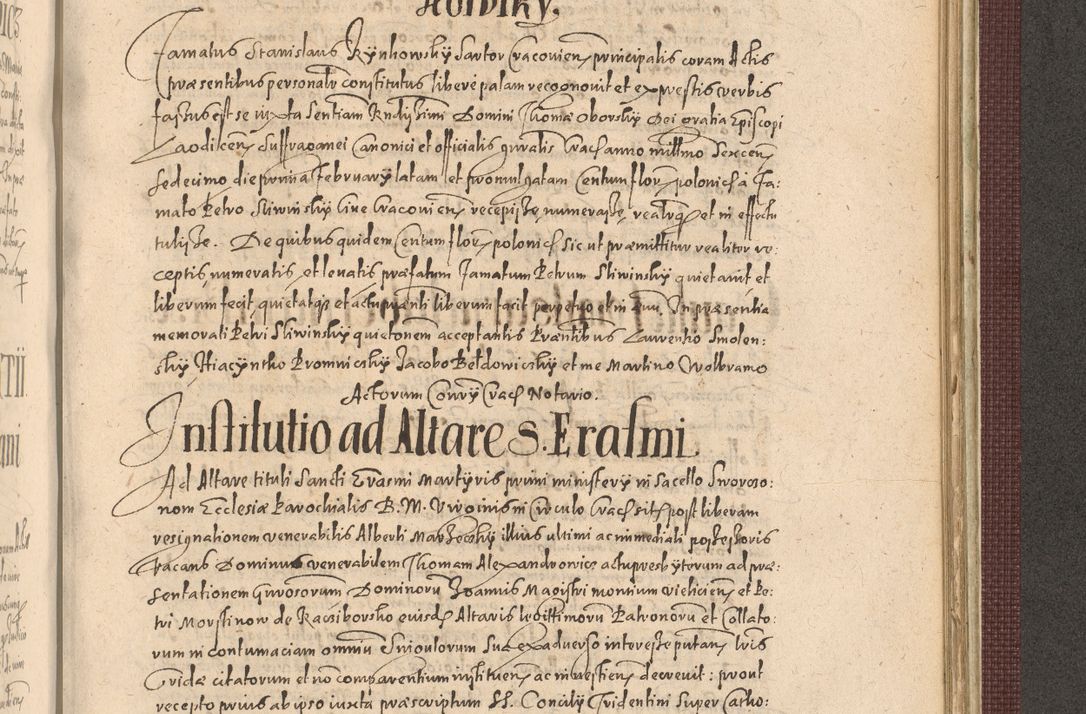 Zdjęcie nr 1189 dla obiektu archiwalnego: Acta actorum causarum obligationum institutionum, decretorum, constitutionum, quietonum, resignonum, cessionum, accaeterarum, obseruonum tam iudicialium quam extraiudicialium coram Admondo Reverendo Domino Joanne Zerzynski Canonico, Vicario in Spiritualibus et Officiali generali Cracoviensis Iudice deputati per Illustrissimum ac Reverendissimum Dominum Martinum Szyszkowski Dei et Apostolice Sedis gratia Episcopum Cracoviensis ad Annum Domini Millesimum Sexcentesimum Decimum Septimum Indicatione quindecima Pontificus SS. D. N. D. Pauli Divina providentia Papae V. foeliciter moderni anno ipsus duodecimo continuantur