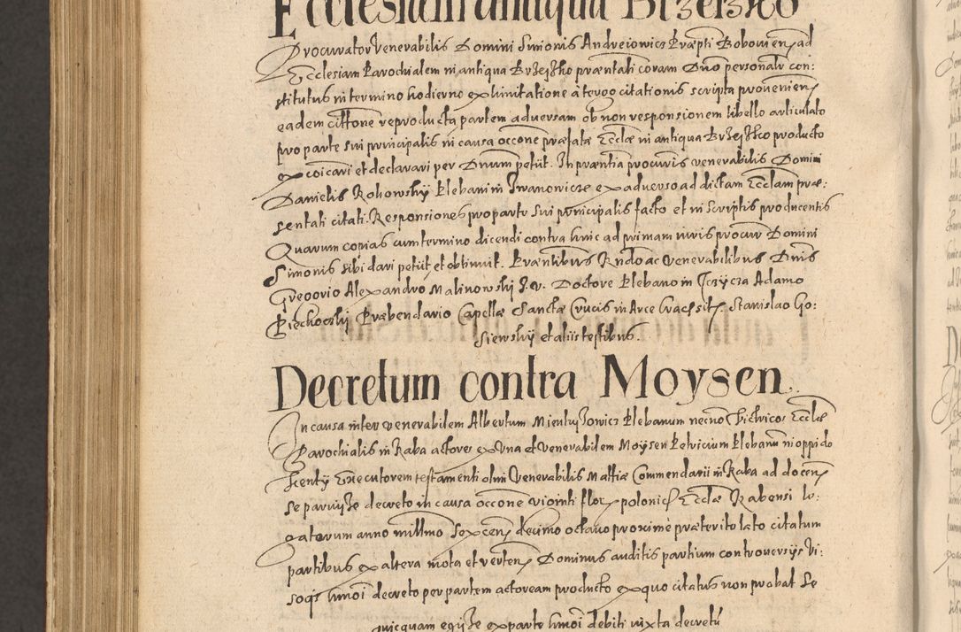 Zdjęcie nr 1184 dla obiektu archiwalnego: Acta actorum causarum obligationum institutionum, decretorum, constitutionum, quietonum, resignonum, cessionum, accaeterarum, obseruonum tam iudicialium quam extraiudicialium coram Admondo Reverendo Domino Joanne Zerzynski Canonico, Vicario in Spiritualibus et Officiali generali Cracoviensis Iudice deputati per Illustrissimum ac Reverendissimum Dominum Martinum Szyszkowski Dei et Apostolice Sedis gratia Episcopum Cracoviensis ad Annum Domini Millesimum Sexcentesimum Decimum Septimum Indicatione quindecima Pontificus SS. D. N. D. Pauli Divina providentia Papae V. foeliciter moderni anno ipsus duodecimo continuantur