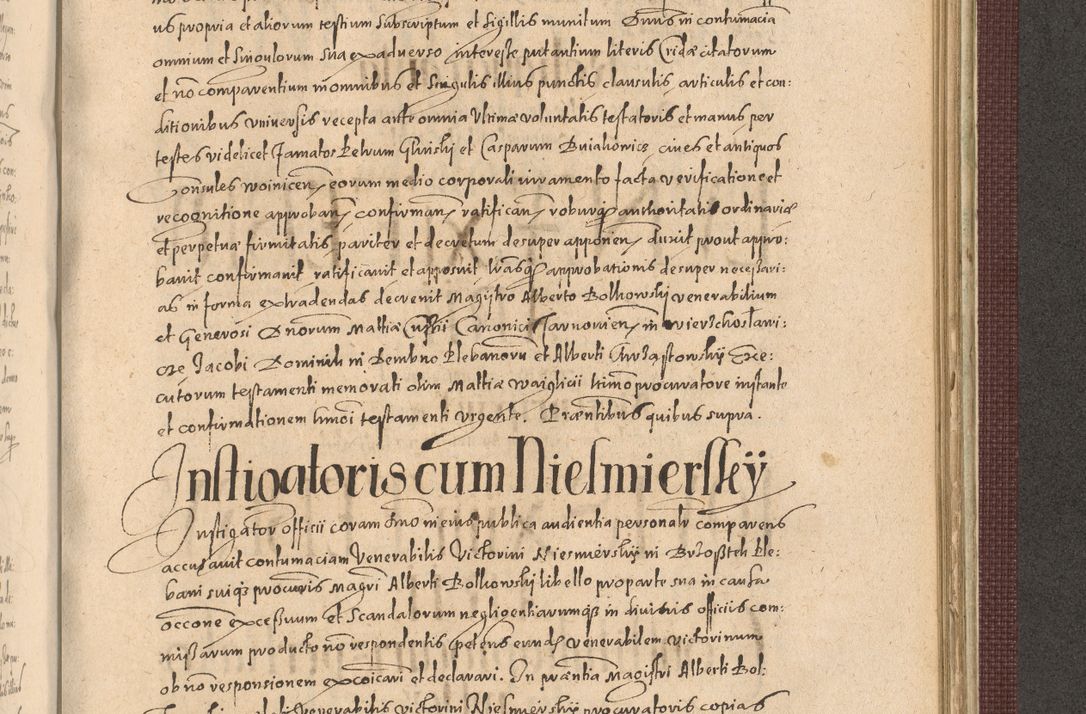 Zdjęcie nr 1163 dla obiektu archiwalnego: Acta actorum causarum obligationum institutionum, decretorum, constitutionum, quietonum, resignonum, cessionum, accaeterarum, obseruonum tam iudicialium quam extraiudicialium coram Admondo Reverendo Domino Joanne Zerzynski Canonico, Vicario in Spiritualibus et Officiali generali Cracoviensis Iudice deputati per Illustrissimum ac Reverendissimum Dominum Martinum Szyszkowski Dei et Apostolice Sedis gratia Episcopum Cracoviensis ad Annum Domini Millesimum Sexcentesimum Decimum Septimum Indicatione quindecima Pontificus SS. D. N. D. Pauli Divina providentia Papae V. foeliciter moderni anno ipsus duodecimo continuantur