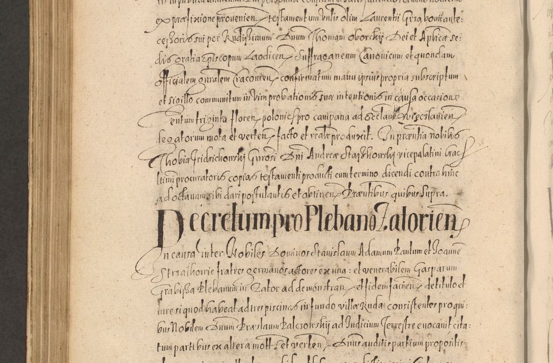 Zdjęcie nr 1136 dla obiektu archiwalnego: Acta actorum causarum obligationum institutionum, decretorum, constitutionum, quietonum, resignonum, cessionum, accaeterarum, obseruonum tam iudicialium quam extraiudicialium coram Admondo Reverendo Domino Joanne Zerzynski Canonico, Vicario in Spiritualibus et Officiali generali Cracoviensis Iudice deputati per Illustrissimum ac Reverendissimum Dominum Martinum Szyszkowski Dei et Apostolice Sedis gratia Episcopum Cracoviensis ad Annum Domini Millesimum Sexcentesimum Decimum Septimum Indicatione quindecima Pontificus SS. D. N. D. Pauli Divina providentia Papae V. foeliciter moderni anno ipsus duodecimo continuantur