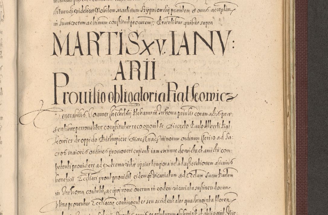 Zdjęcie nr 1131 dla obiektu archiwalnego: Acta actorum causarum obligationum institutionum, decretorum, constitutionum, quietonum, resignonum, cessionum, accaeterarum, obseruonum tam iudicialium quam extraiudicialium coram Admondo Reverendo Domino Joanne Zerzynski Canonico, Vicario in Spiritualibus et Officiali generali Cracoviensis Iudice deputati per Illustrissimum ac Reverendissimum Dominum Martinum Szyszkowski Dei et Apostolice Sedis gratia Episcopum Cracoviensis ad Annum Domini Millesimum Sexcentesimum Decimum Septimum Indicatione quindecima Pontificus SS. D. N. D. Pauli Divina providentia Papae V. foeliciter moderni anno ipsus duodecimo continuantur