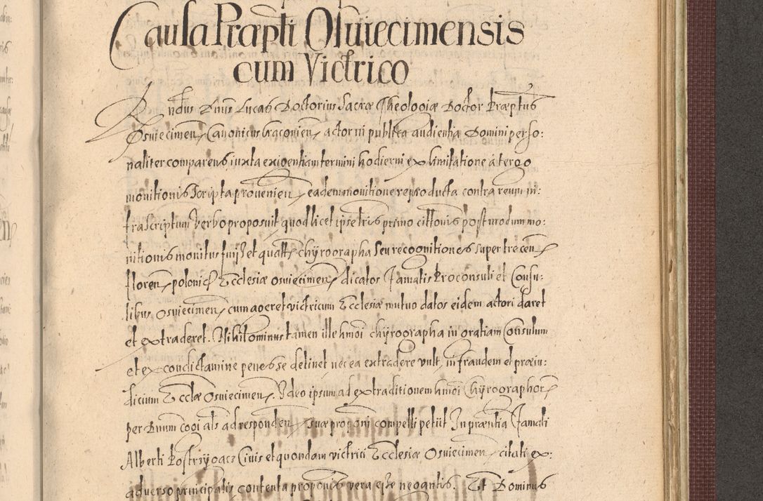 Zdjęcie nr 1129 dla obiektu archiwalnego: Acta actorum causarum obligationum institutionum, decretorum, constitutionum, quietonum, resignonum, cessionum, accaeterarum, obseruonum tam iudicialium quam extraiudicialium coram Admondo Reverendo Domino Joanne Zerzynski Canonico, Vicario in Spiritualibus et Officiali generali Cracoviensis Iudice deputati per Illustrissimum ac Reverendissimum Dominum Martinum Szyszkowski Dei et Apostolice Sedis gratia Episcopum Cracoviensis ad Annum Domini Millesimum Sexcentesimum Decimum Septimum Indicatione quindecima Pontificus SS. D. N. D. Pauli Divina providentia Papae V. foeliciter moderni anno ipsus duodecimo continuantur