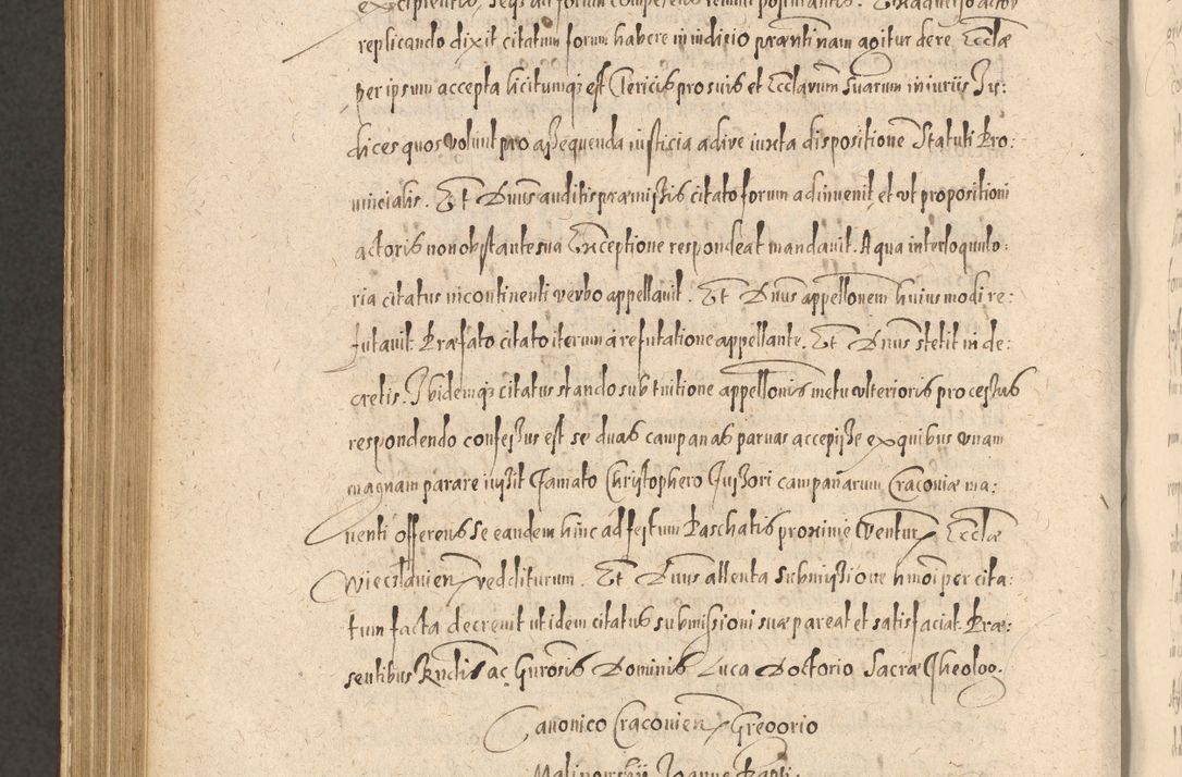 Zdjęcie nr 1126 dla obiektu archiwalnego: Acta actorum causarum obligationum institutionum, decretorum, constitutionum, quietonum, resignonum, cessionum, accaeterarum, obseruonum tam iudicialium quam extraiudicialium coram Admondo Reverendo Domino Joanne Zerzynski Canonico, Vicario in Spiritualibus et Officiali generali Cracoviensis Iudice deputati per Illustrissimum ac Reverendissimum Dominum Martinum Szyszkowski Dei et Apostolice Sedis gratia Episcopum Cracoviensis ad Annum Domini Millesimum Sexcentesimum Decimum Septimum Indicatione quindecima Pontificus SS. D. N. D. Pauli Divina providentia Papae V. foeliciter moderni anno ipsus duodecimo continuantur