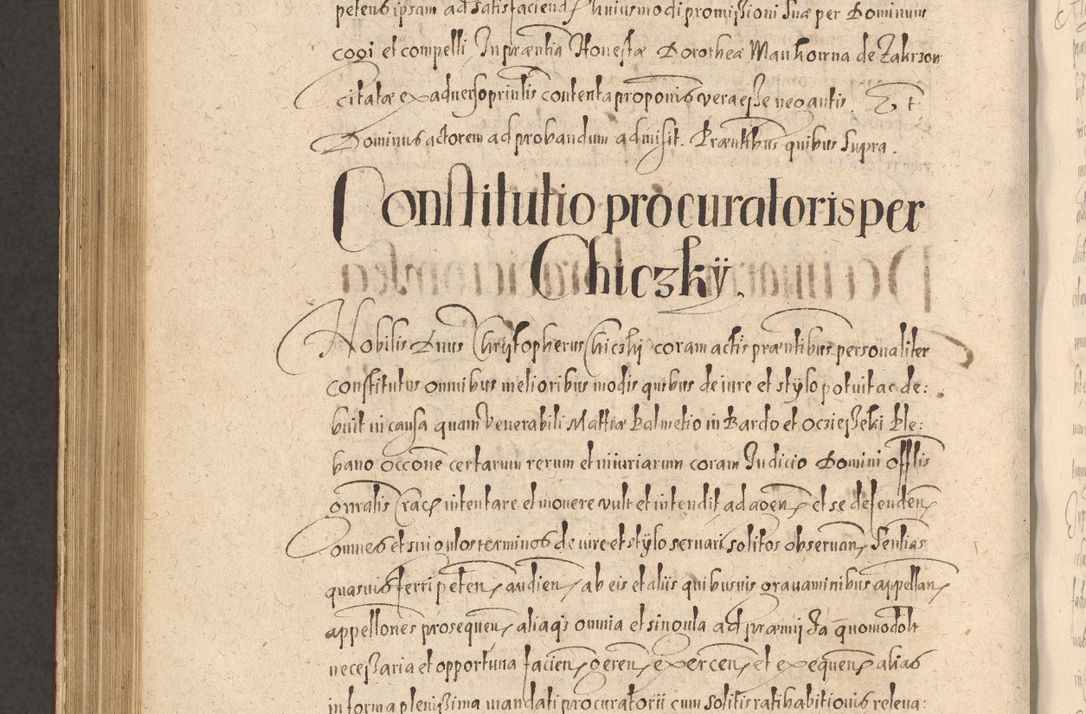 Zdjęcie nr 1124 dla obiektu archiwalnego: Acta actorum causarum obligationum institutionum, decretorum, constitutionum, quietonum, resignonum, cessionum, accaeterarum, obseruonum tam iudicialium quam extraiudicialium coram Admondo Reverendo Domino Joanne Zerzynski Canonico, Vicario in Spiritualibus et Officiali generali Cracoviensis Iudice deputati per Illustrissimum ac Reverendissimum Dominum Martinum Szyszkowski Dei et Apostolice Sedis gratia Episcopum Cracoviensis ad Annum Domini Millesimum Sexcentesimum Decimum Septimum Indicatione quindecima Pontificus SS. D. N. D. Pauli Divina providentia Papae V. foeliciter moderni anno ipsus duodecimo continuantur