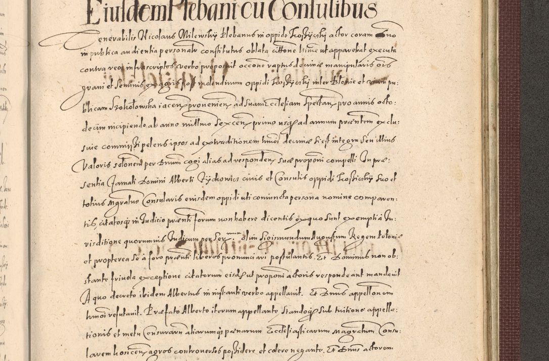 Zdjęcie nr 1307 dla obiektu archiwalnego: Acta actorum causarum obligationum institutionum, decretorum, constitutionum, quietonum, resignonum, cessionum, accaeterarum, obseruonum tam iudicialium quam extraiudicialium coram Admondo Reverendo Domino Joanne Zerzynski Canonico, Vicario in Spiritualibus et Officiali generali Cracoviensis Iudice deputati per Illustrissimum ac Reverendissimum Dominum Martinum Szyszkowski Dei et Apostolice Sedis gratia Episcopum Cracoviensis ad Annum Domini Millesimum Sexcentesimum Decimum Septimum Indicatione quindecima Pontificus SS. D. N. D. Pauli Divina providentia Papae V. foeliciter moderni anno ipsus duodecimo continuantur