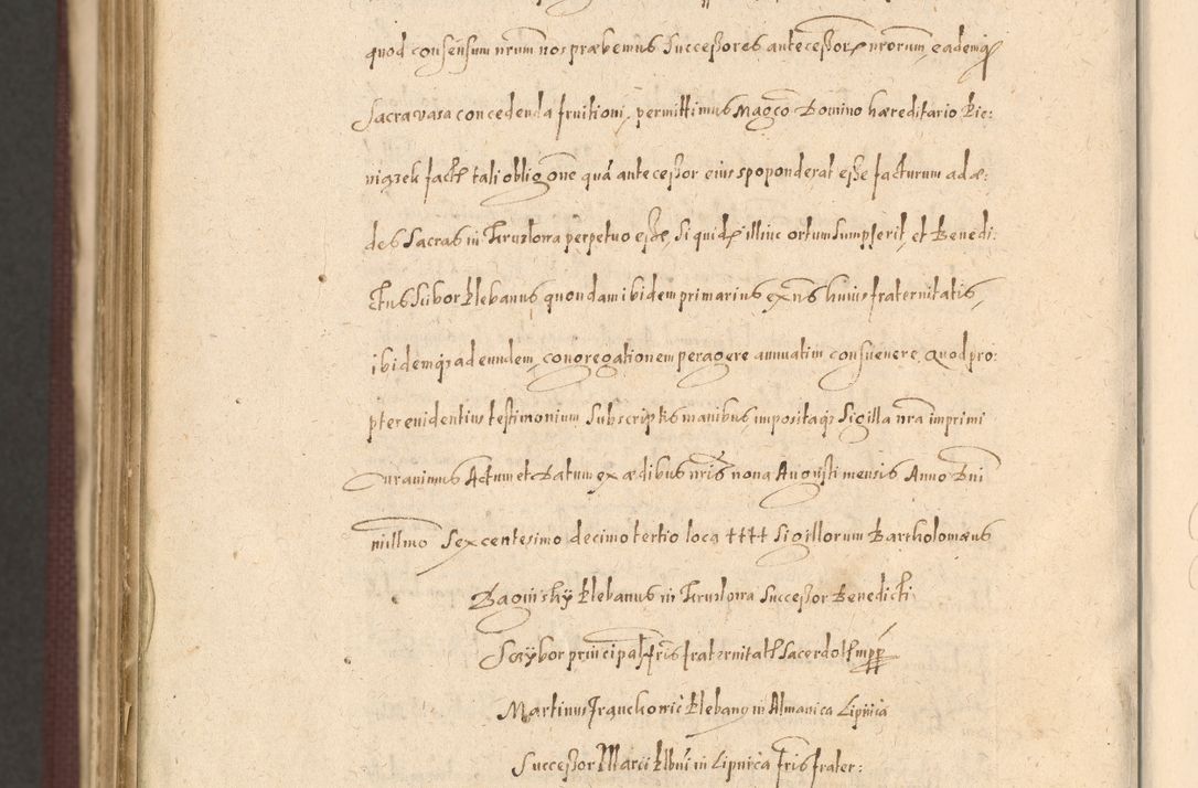 Zdjęcie nr 1548 dla obiektu archiwalnego: Acta actorum causarum obligationum institutionum, decretorum, constitutionum, quietonum, resignonum, cessionum, accaeterarum, obseruonum tam iudicialium quam extraiudicialium coram Admondo Reverendo Domino Joanne Zerzynski Canonico, Vicario in Spiritualibus et Officiali generali Cracoviensis Iudice deputati per Illustrissimum ac Reverendissimum Dominum Martinum Szyszkowski Dei et Apostolice Sedis gratia Episcopum Cracoviensis ad Annum Domini Millesimum Sexcentesimum Decimum Septimum Indicatione quindecima Pontificus SS. D. N. D. Pauli Divina providentia Papae V. foeliciter moderni anno ipsus duodecimo continuantur