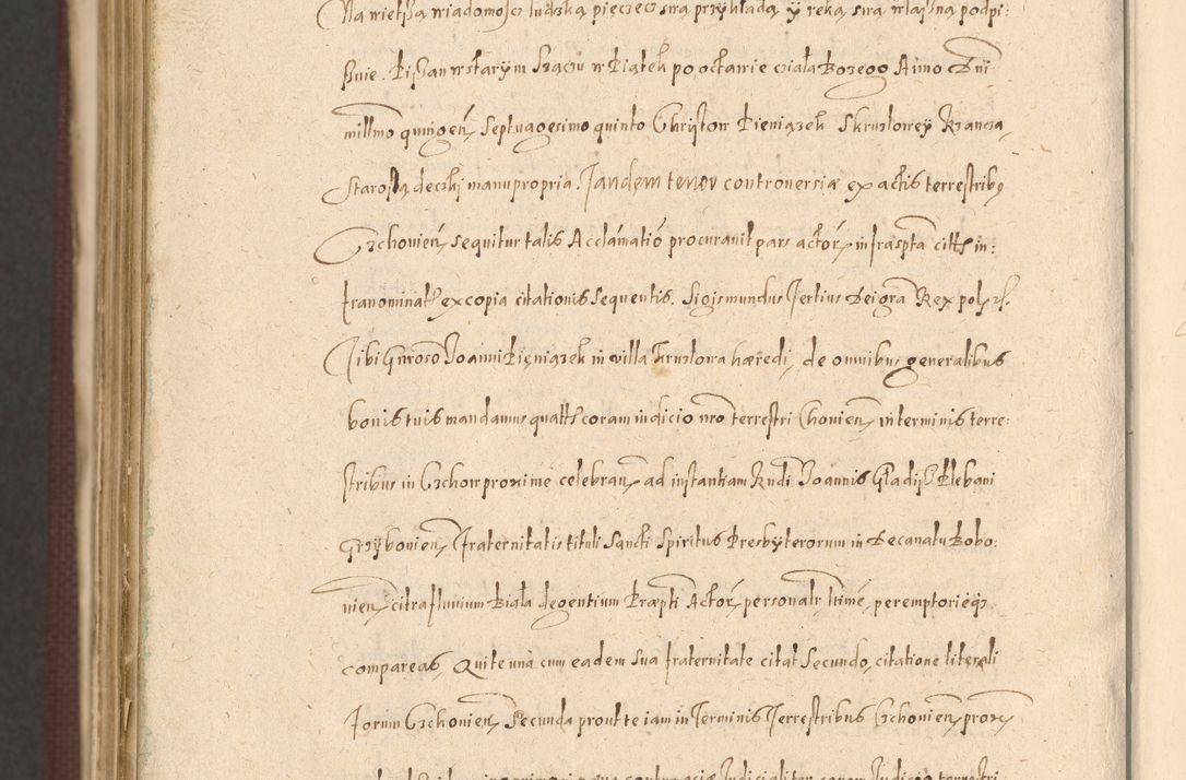 Zdjęcie nr 1542 dla obiektu archiwalnego: Acta actorum causarum obligationum institutionum, decretorum, constitutionum, quietonum, resignonum, cessionum, accaeterarum, obseruonum tam iudicialium quam extraiudicialium coram Admondo Reverendo Domino Joanne Zerzynski Canonico, Vicario in Spiritualibus et Officiali generali Cracoviensis Iudice deputati per Illustrissimum ac Reverendissimum Dominum Martinum Szyszkowski Dei et Apostolice Sedis gratia Episcopum Cracoviensis ad Annum Domini Millesimum Sexcentesimum Decimum Septimum Indicatione quindecima Pontificus SS. D. N. D. Pauli Divina providentia Papae V. foeliciter moderni anno ipsus duodecimo continuantur
