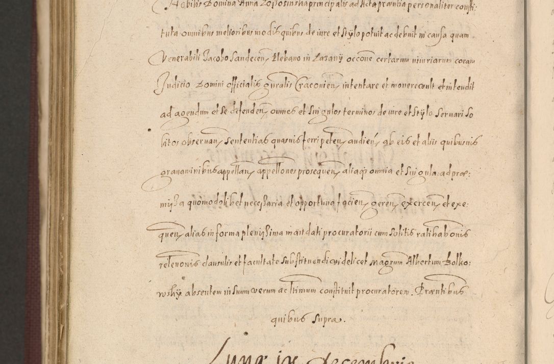 Zdjęcie nr 1524 dla obiektu archiwalnego: Acta actorum causarum obligationum institutionum, decretorum, constitutionum, quietonum, resignonum, cessionum, accaeterarum, obseruonum tam iudicialium quam extraiudicialium coram Admondo Reverendo Domino Joanne Zerzynski Canonico, Vicario in Spiritualibus et Officiali generali Cracoviensis Iudice deputati per Illustrissimum ac Reverendissimum Dominum Martinum Szyszkowski Dei et Apostolice Sedis gratia Episcopum Cracoviensis ad Annum Domini Millesimum Sexcentesimum Decimum Septimum Indicatione quindecima Pontificus SS. D. N. D. Pauli Divina providentia Papae V. foeliciter moderni anno ipsus duodecimo continuantur